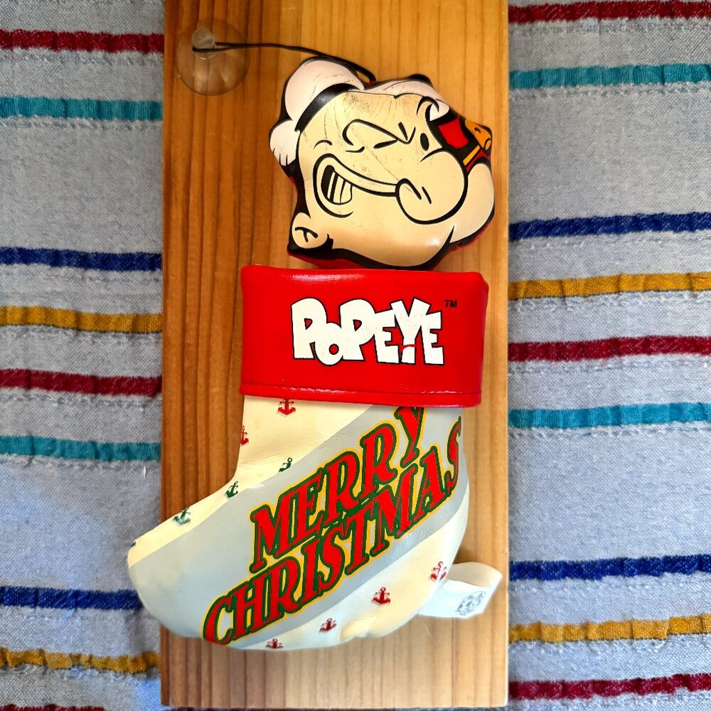 1996 Popeye Christmas "Good Stuff" Polyester Stuffed Decorative Ornament 8.5"x3"